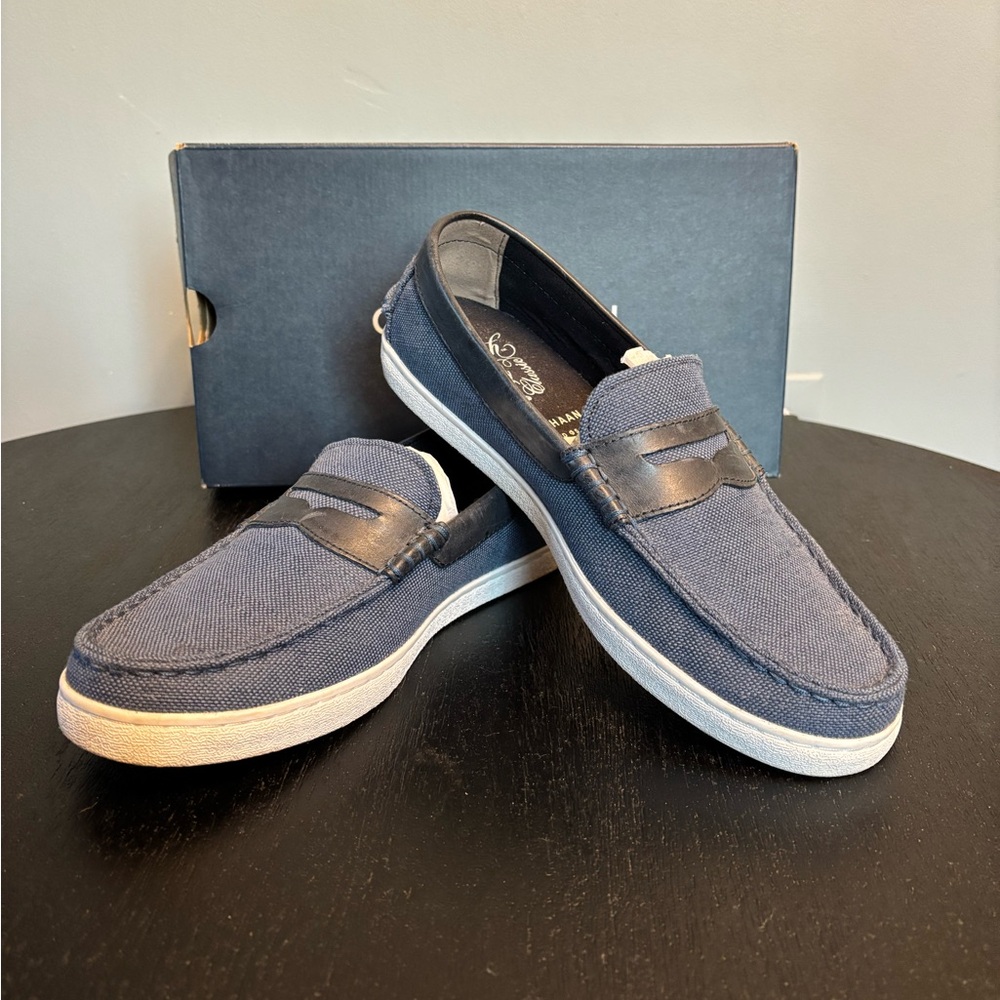 Cole Haan Men's Pinch Nantucket Blue Canvas &Leather Loafers